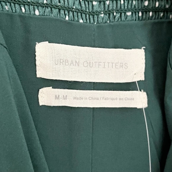 NWT Urban Outfitters Women's Polka Dot Cinched Mini Dress Green Size Medium - Picture 8 of 10